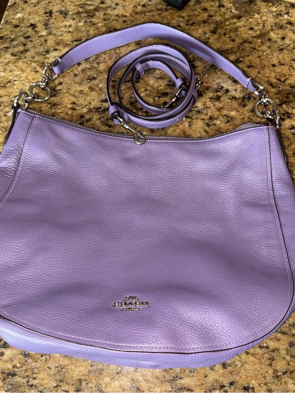 Coach Purple Pebbled Leather Shoulder Hobo - Picture 7 of 7